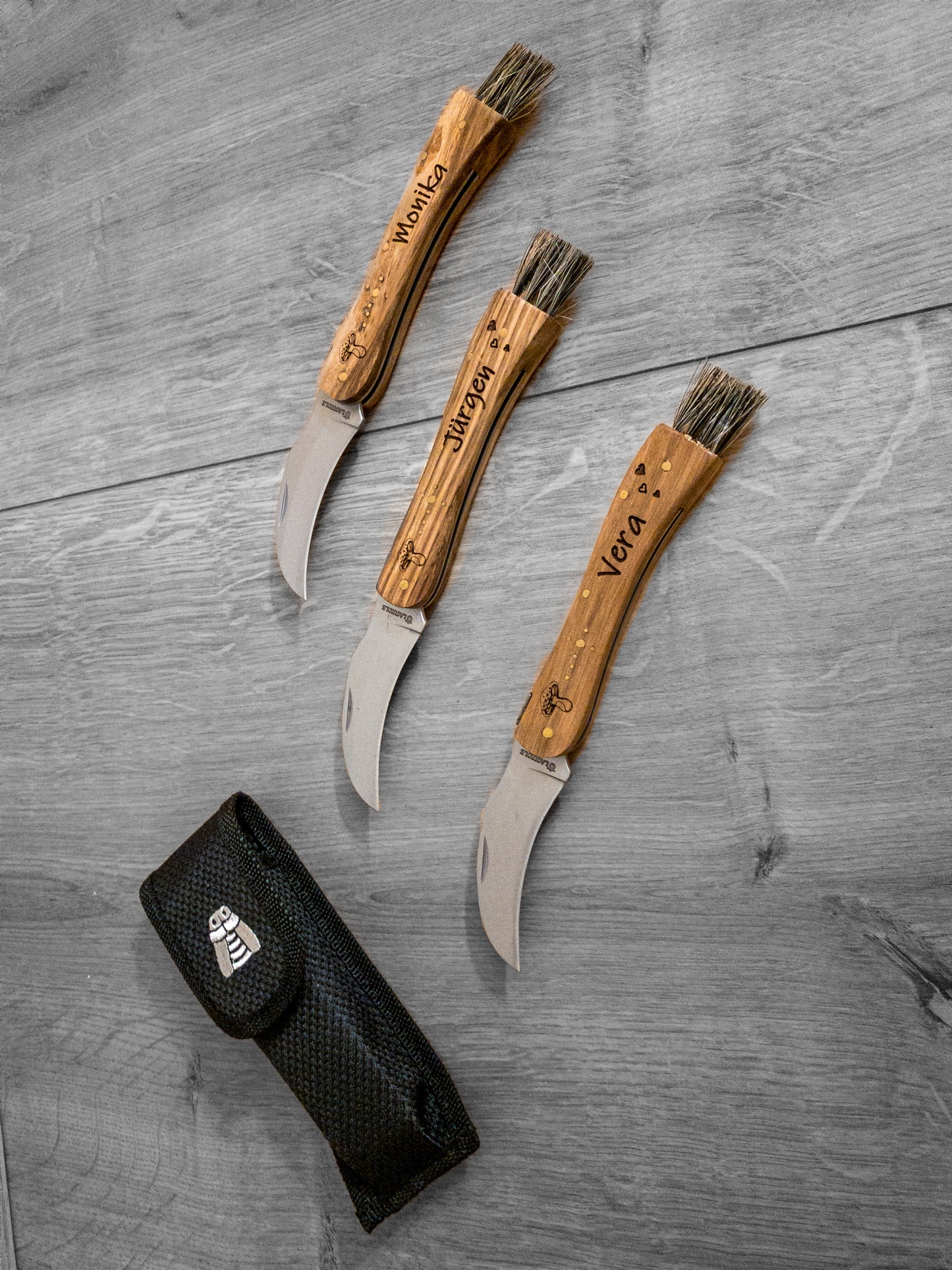 Laguiole Pilzmesser - Schwammerlmesser personalisiert mit Bürste