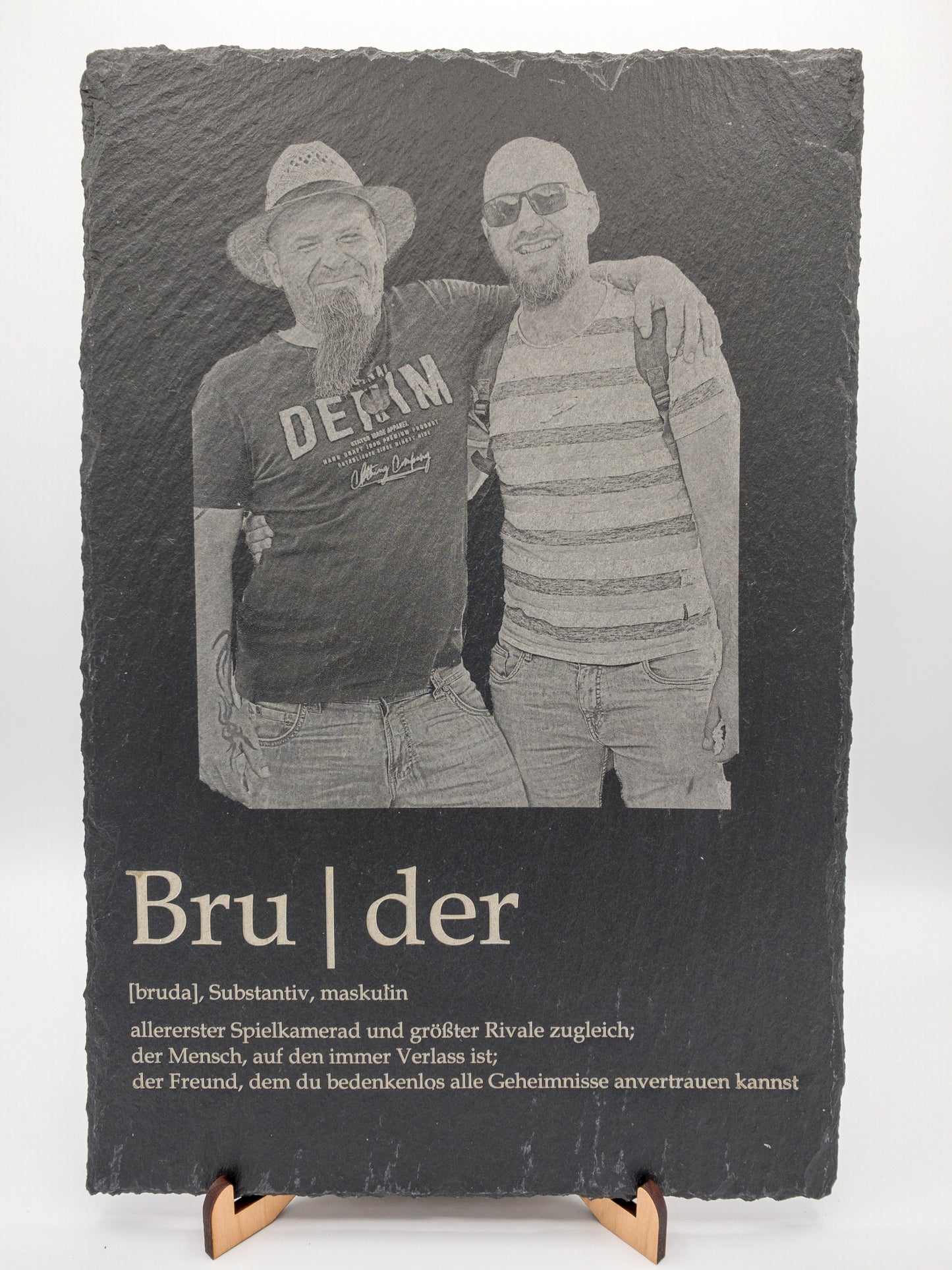 Schiefertafel mit Foto und Text 30x20cm