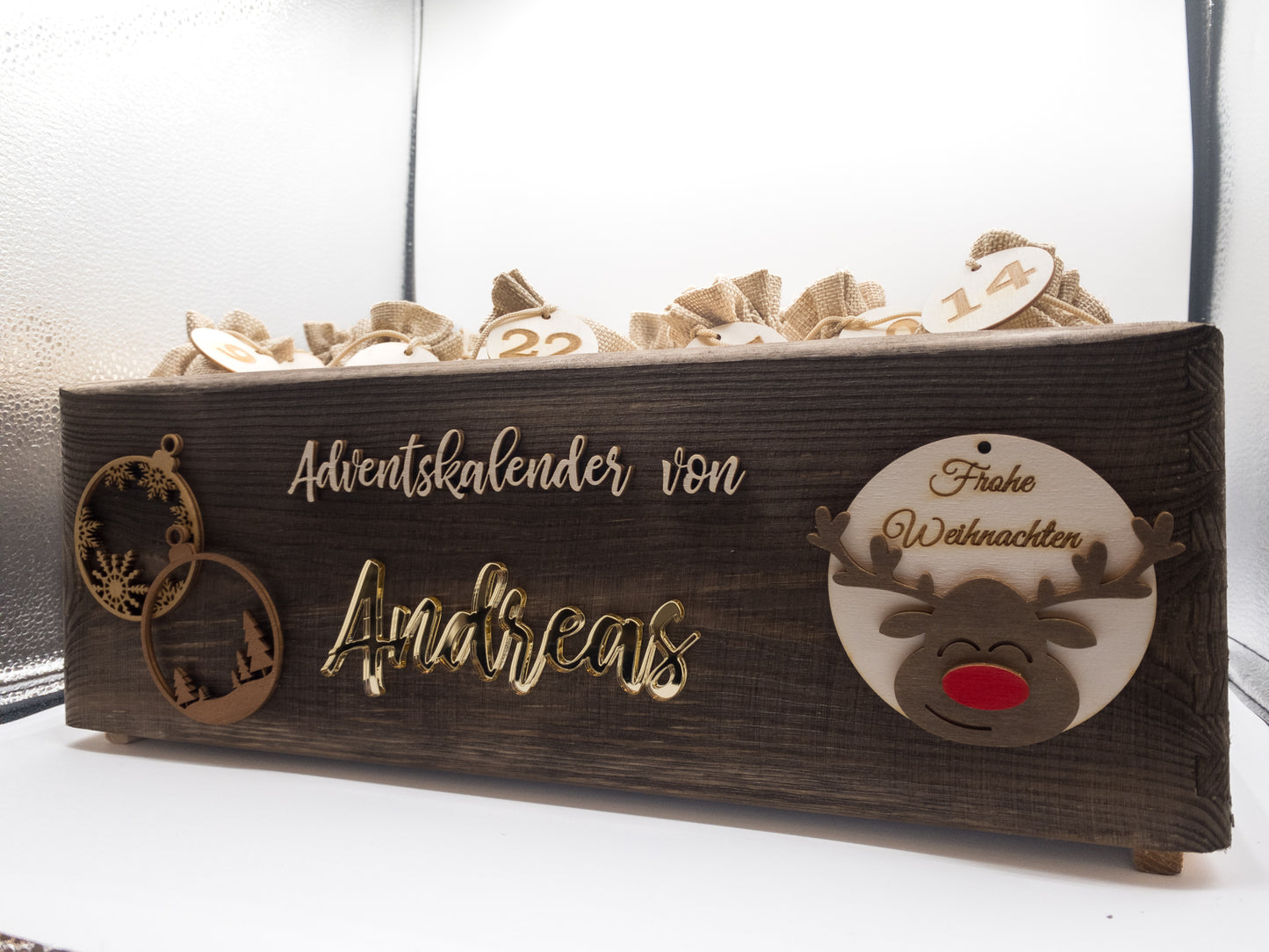 Adventskalender Kiste 40x30x13cm - personalisiert